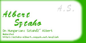 albert sztaho business card